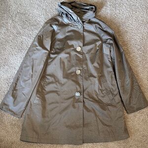 Dennis Basso Elegant Gray Trench Coat